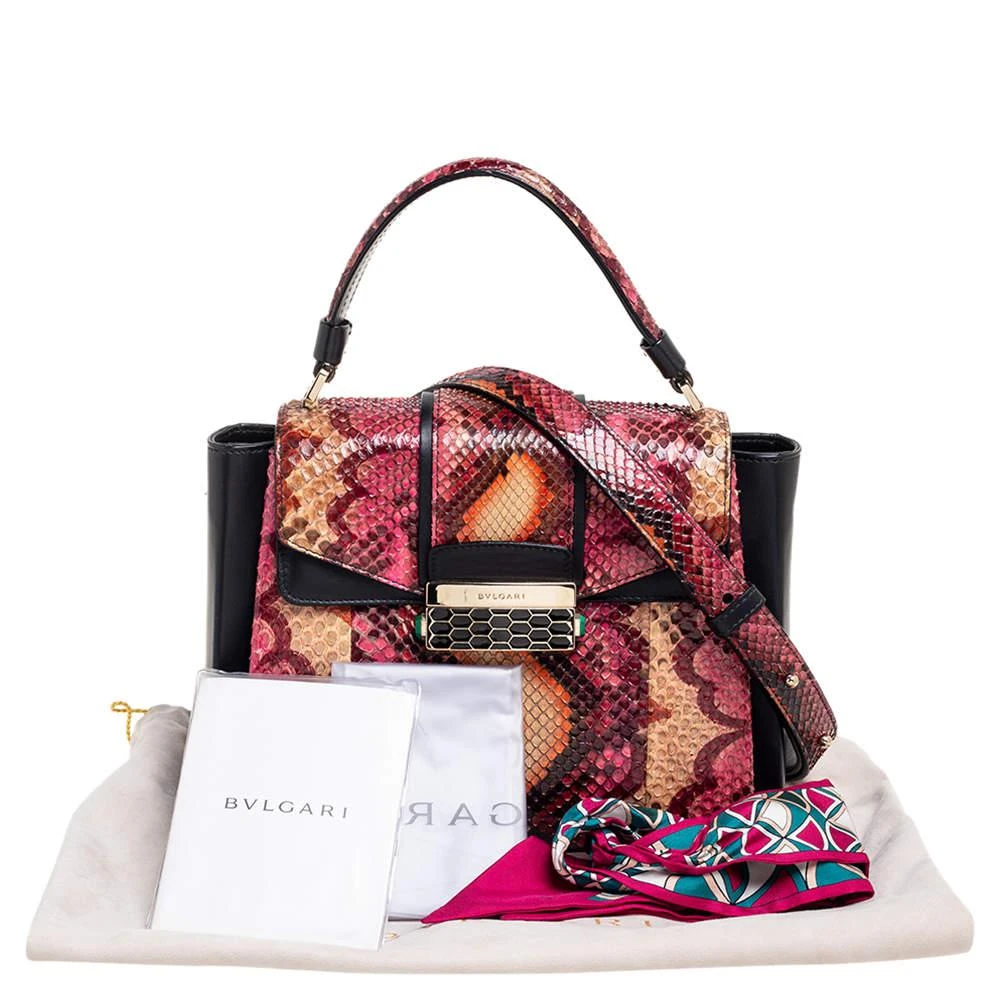 Bvlgari Multicolor Python and Leather Serpenti Viper Top Handle Bag 商品