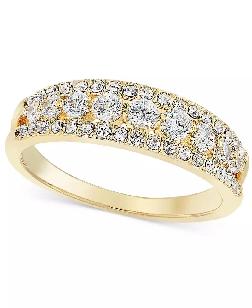 商品Charter Club|Gold-Tone Crystal & Cubic Zirconia Band Ring, Created for Macy's,价格¥171,第1张图片