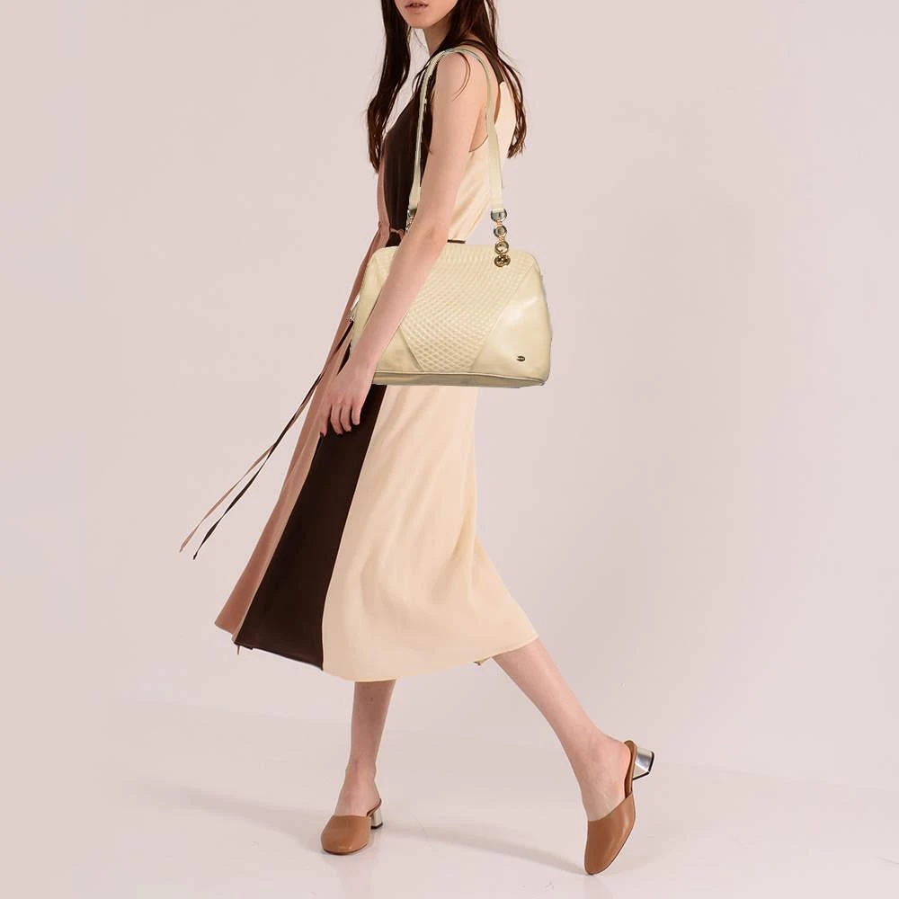 商品[二手商品] Bally|Bally Cream Quilted Leather Fringe Shoulder Bag,价格¥963,第2张图片详细描述