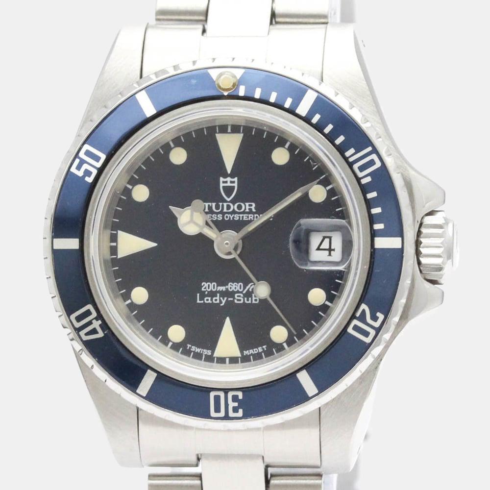 商品[二手商品] Tudor|Tudor Blue Stainless Steel Lady Sub 96090 Automatic Women's Wristwatch 27 mm,价格¥11719,第4张图片详细描述