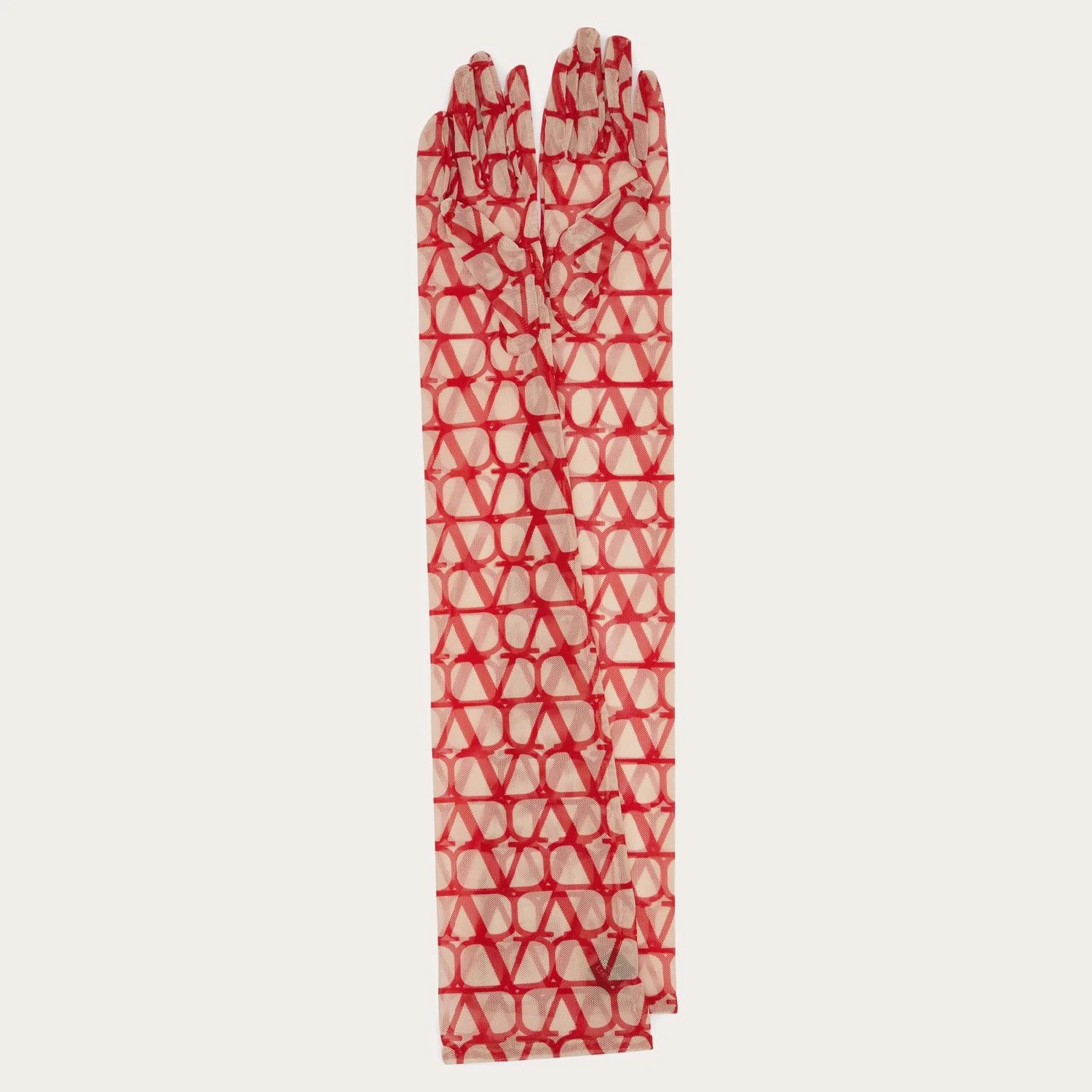 【预售】 华伦天奴 25春夏 女士 手套 LONGS GANTS EN TULLE À MOTIF TOILE ICONOGRAPHE WGCA24DHX_E21  商品