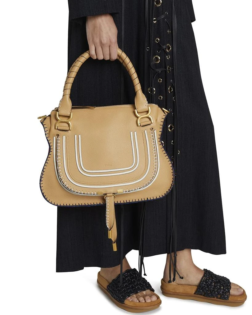 商品Chloé|Marcie Medium Colorblock Satchel Bag,价格¥13812,第5张图片详细描述