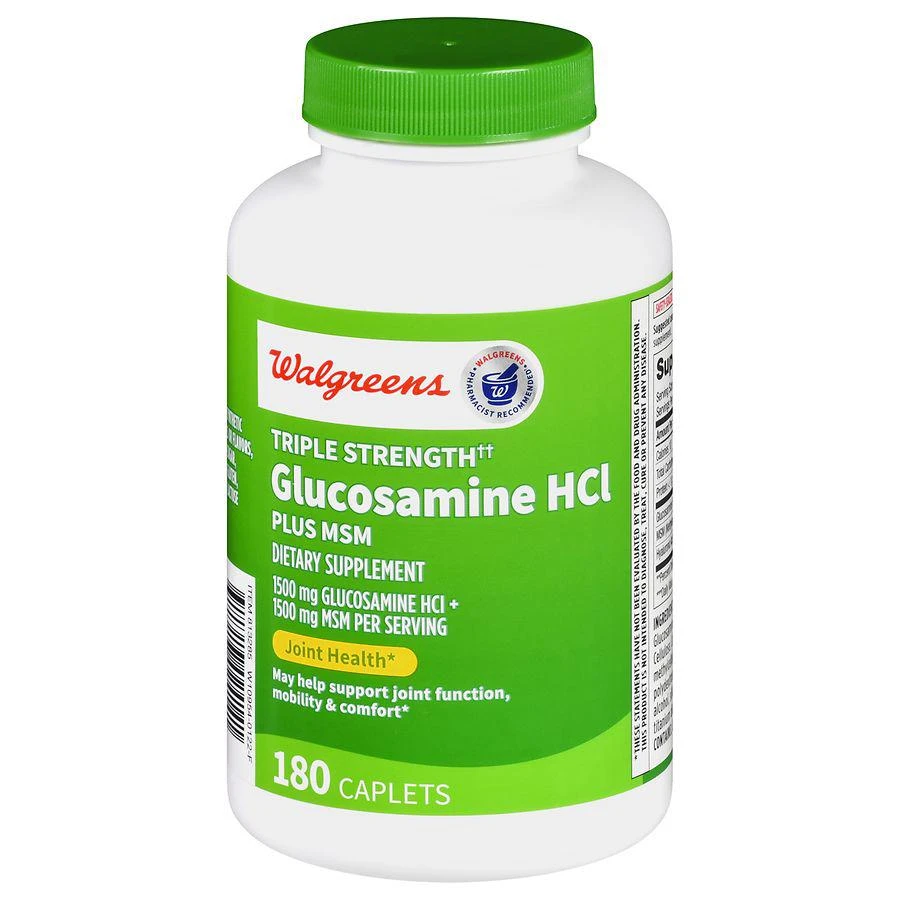 商品Walgreens|Triple Strength Glucosamine HCl 1500 mg plus MSM 1500 mg Caplets (90 days),价格¥291,第1张图片