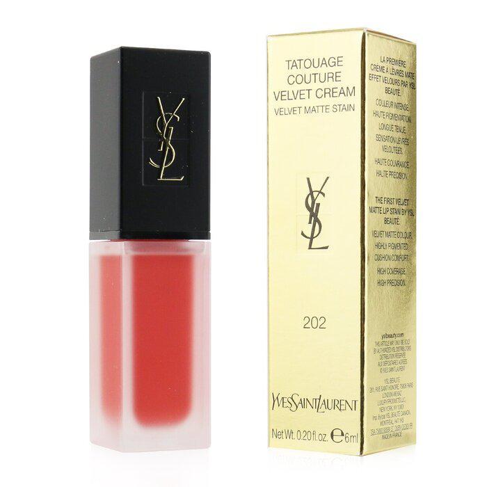 商品Yves Saint Laurent|Yves Saint Laurent 全新圣罗兰天鹅绒唇釉 - # 202 珊瑚音符 -202 珊瑚音符(6ml/0.2oz),价格¥388,第1张图片