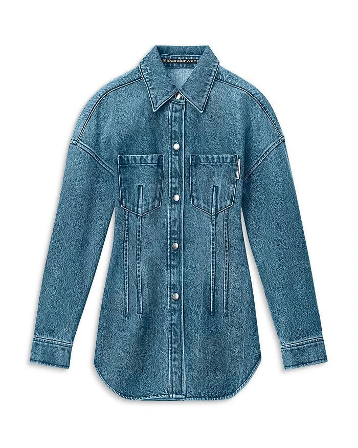 商品Alexander Wang|Denim Oversized Drop Shoulder Shirt,价格¥2594,第1张图片