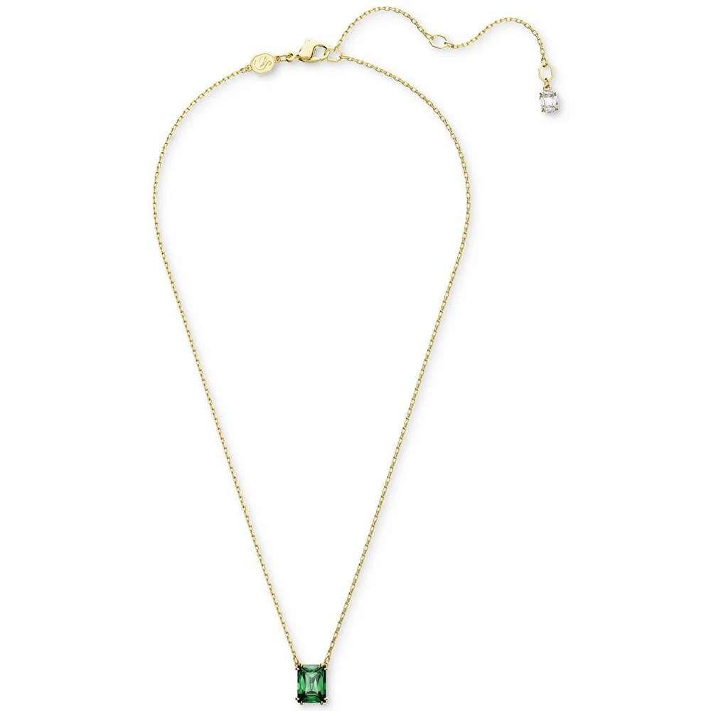 商品Swarovski|Gold-Tone Color Rectangle Crystal Pendant Necklace, 15" + 2-3/4" extender,价格¥942,第2张图片详细描述