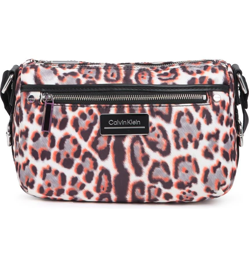 商品Calvin Klein|Sussex Leopard Print Nylon Crossbody Bag,价格¥219,第1张图片