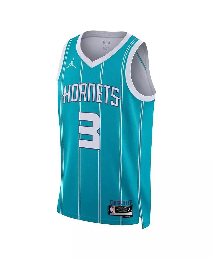 商品Jordan|Men's and Women's Terry Rozier Teal Charlotte Hornets Swingman Jersey - Icon Edition,价格¥890,第3张图片详细描述