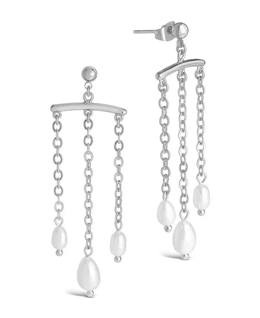 商品Sterling Forever|Women's Chains and Pearls Chandelier Drop Earrings,价格¥707,第2张图片详细描述