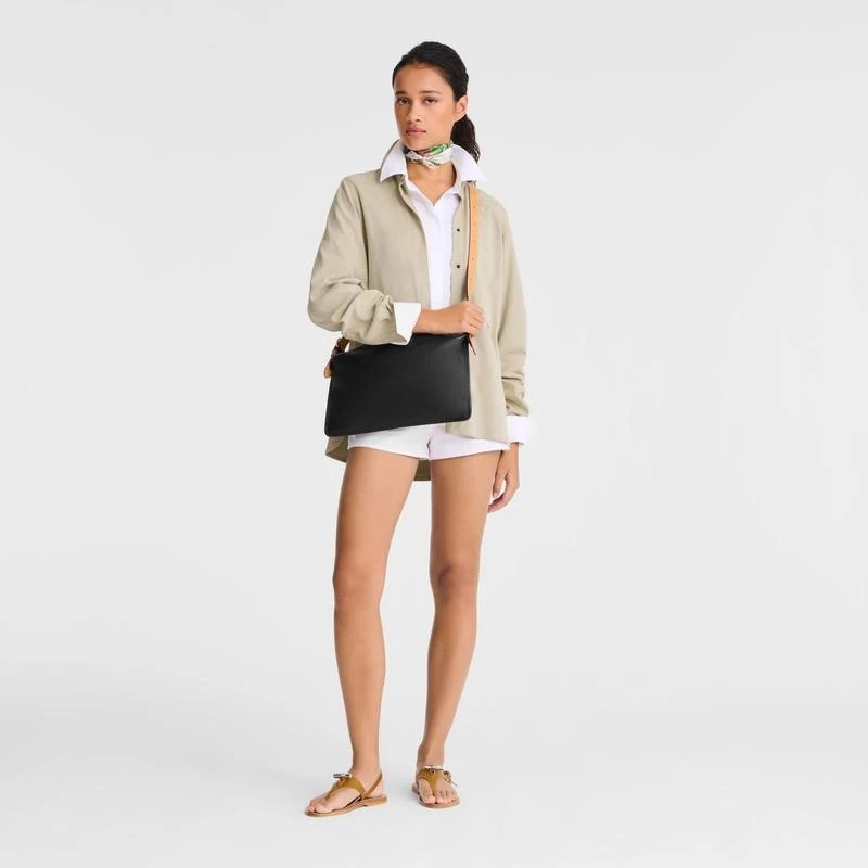 商品Longchamp|【预售3-7天】Longchamp/珑骧 女士黑色皮革单肩包,价格¥4476,第4张图片详细描述