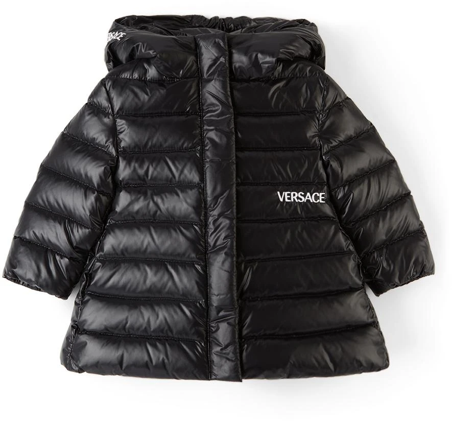 商品Versace|Baby Black Down Logo Embroidery Jacket,价格¥1415,第1张图片