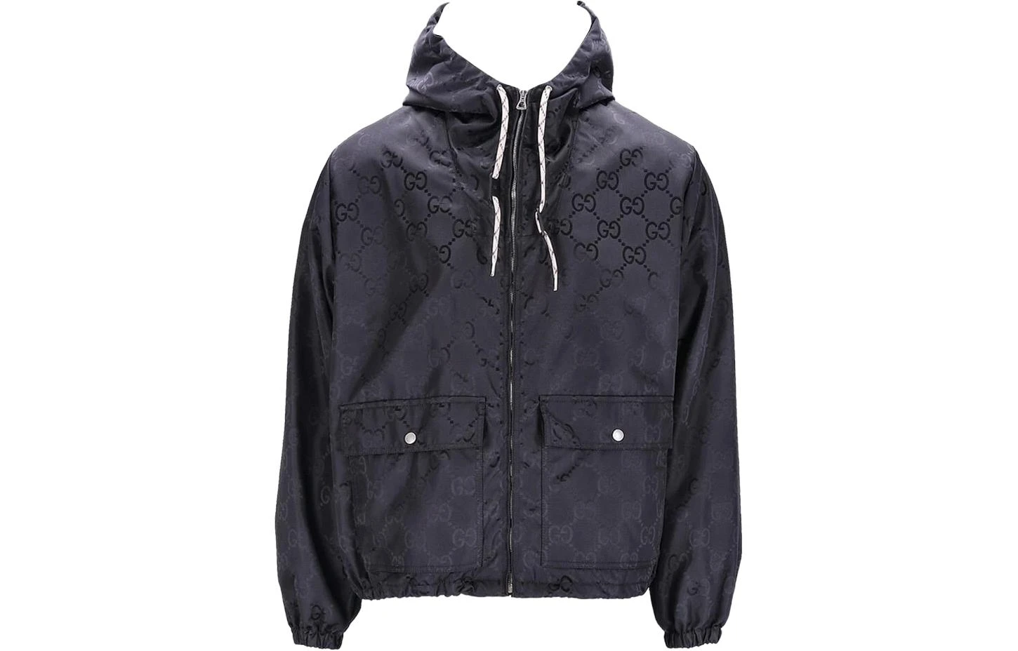 商品[国内直发] Gucci|古驰 Logo字母印花连帽长袖口袋夹克外套 男款 黑色,价格¥20912,第1张图片
