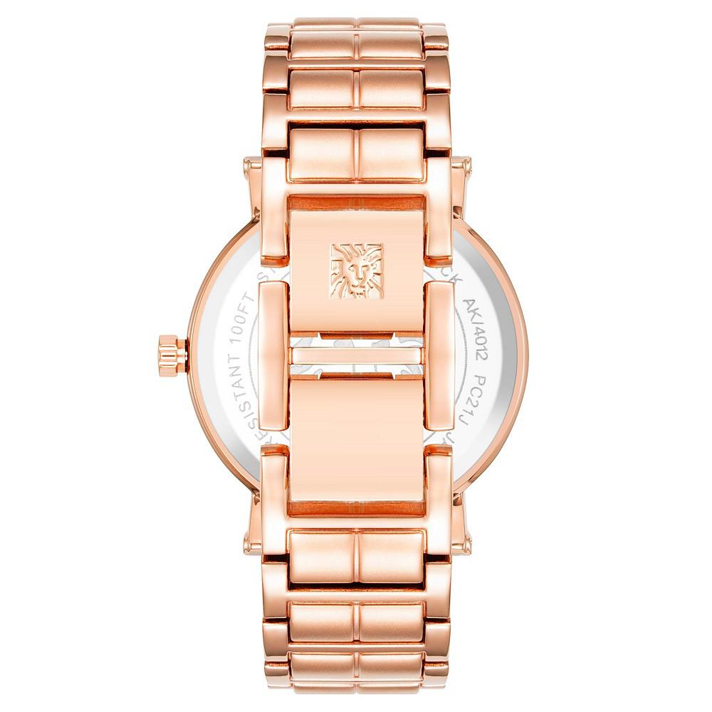 Women's Three-Hand Quartz Round Rose Gold-Tone Alloy Bracelet Watch, 36mm商品第3张图片规格展示