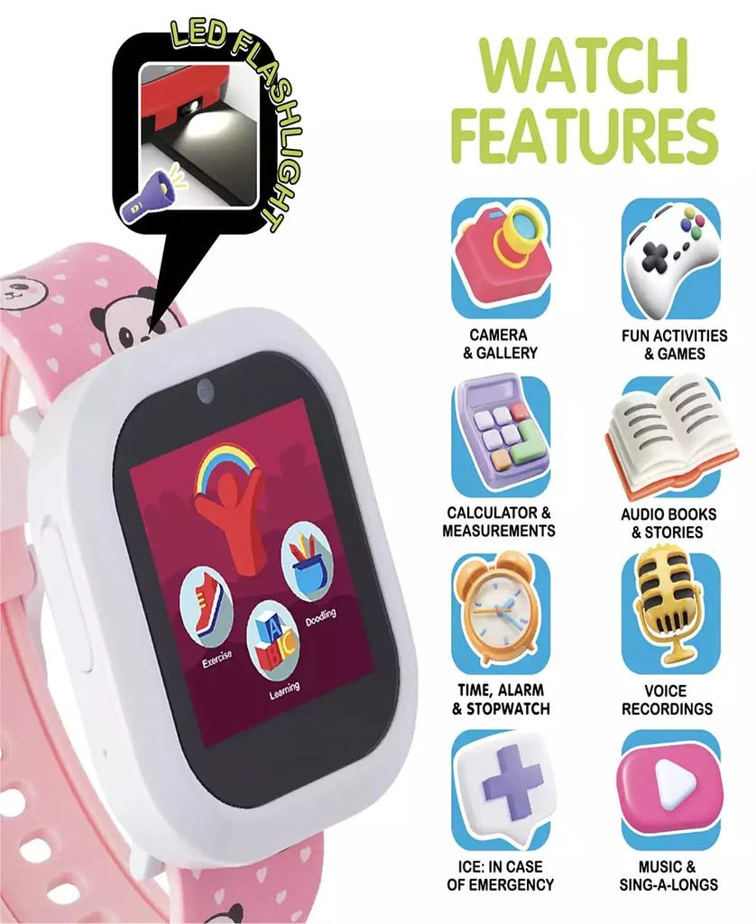 商品Playzoom|V3 Girls White and Pink Silicone Smartwatch 42mm Gift Set,价格¥226,第3张图片详细描述