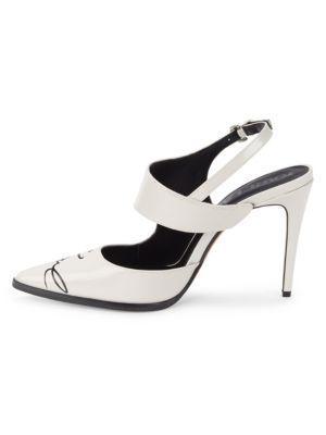 商品Karl Lagerfeld Paris|Logo Leather Slingback Pumps,价格¥375,第4张图片详细描述