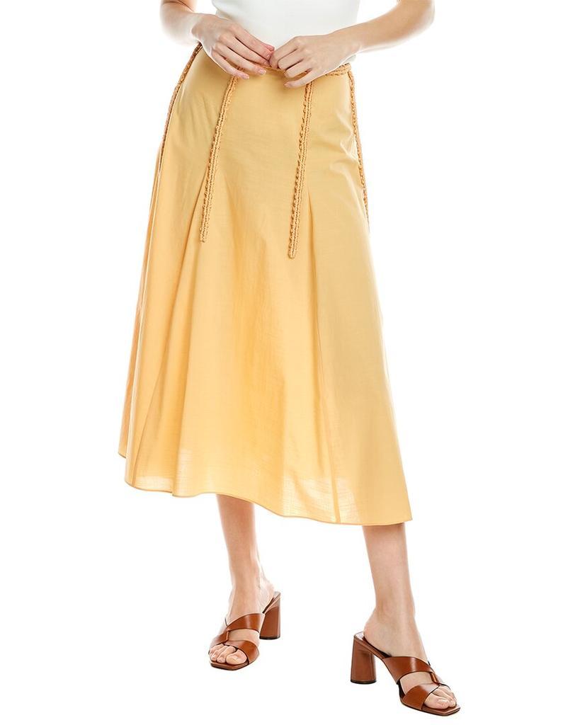 商品Vince|Vince Braid Trim Paneled Skirt,价格¥559,第1张图片
