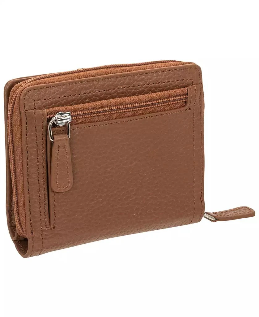 商品Mancini Leather Goods|Women's Pebbled Collection RFID Secure Mini Clutch Wallet,价格¥412,第3张图片详细描述