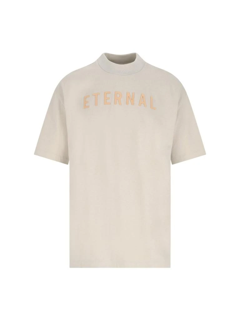 商品Fear of god|Fear Of God Eternal Logo Flocked Crewneck T-Shirt,价格¥2241,第1张图片