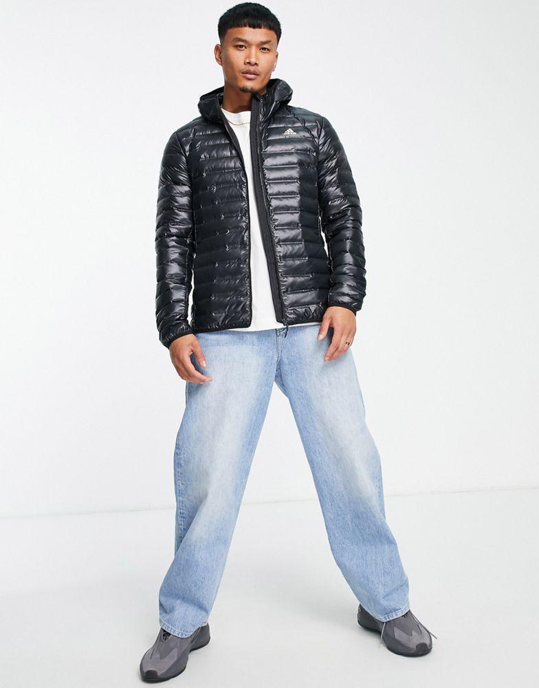商品Adidas|adidas Outdoors hooded down quilted jacket in black,价格¥1018,第5张图片详细描述