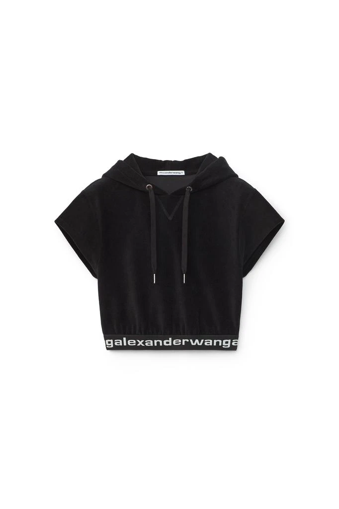 商品Alexander Wang|CAP SLEEVE HOODIE IN STRETCH CORDUROY,价格¥879,第1张图片