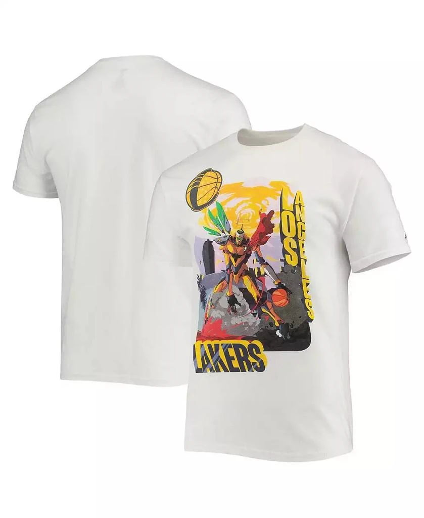 商品NBA Exclusive Collection|Men's NBA x McFlyy White Los Angeles Lakers Identify Artist Series T-shirt,价格¥302,第2张图片详细描述