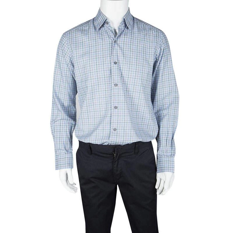 商品[二手商品] Zegna|Ermenegildo Zegna Multicolor Checked Long Sleeve Button Front Shirt M,价格¥1002,第2张图片详细描述