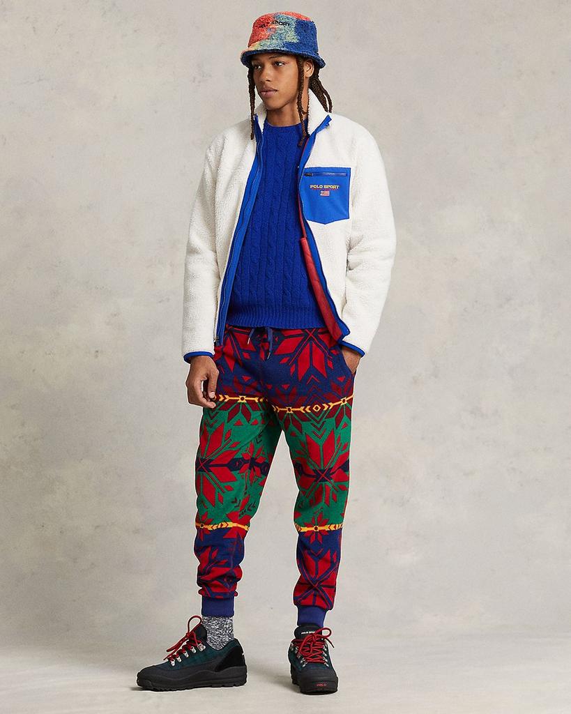 Geometric Print Fleece Jogger Pants商品第2张图片规格展示