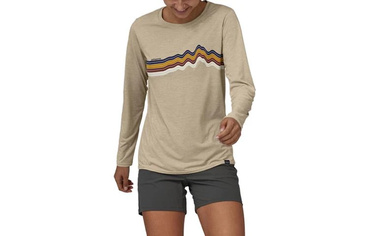 商品[国内直发] Patagonia|patagonia巴塔哥尼亚  C1 Capilene® Cool Daily 速干纯色字母logo图案印花圆领长袖  落肩袖T恤 女款,价格¥637,第4张图片详细描述