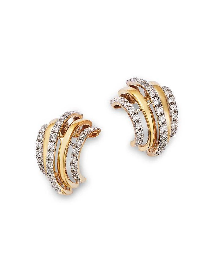 商品Bloomingdale's|Diamond Multi Row Hoop Earrings in 14K Yellow Gold, 0.50 ct. t.w.,价格¥16442,第1张图片