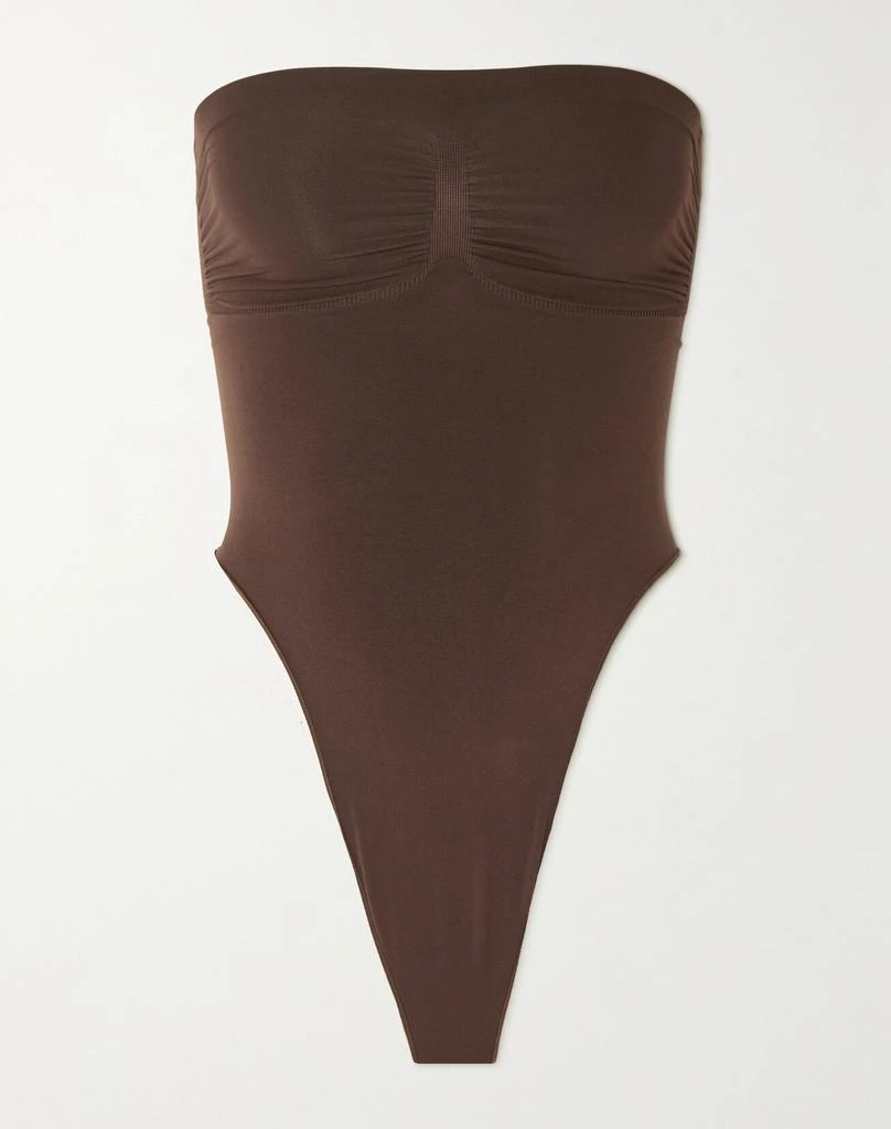 商品SKIMS|Seamless Sculpt Strapless 抹胸丁字裤式连体紧身衣 （颜色：cocoa）,价格¥560,第1张图片