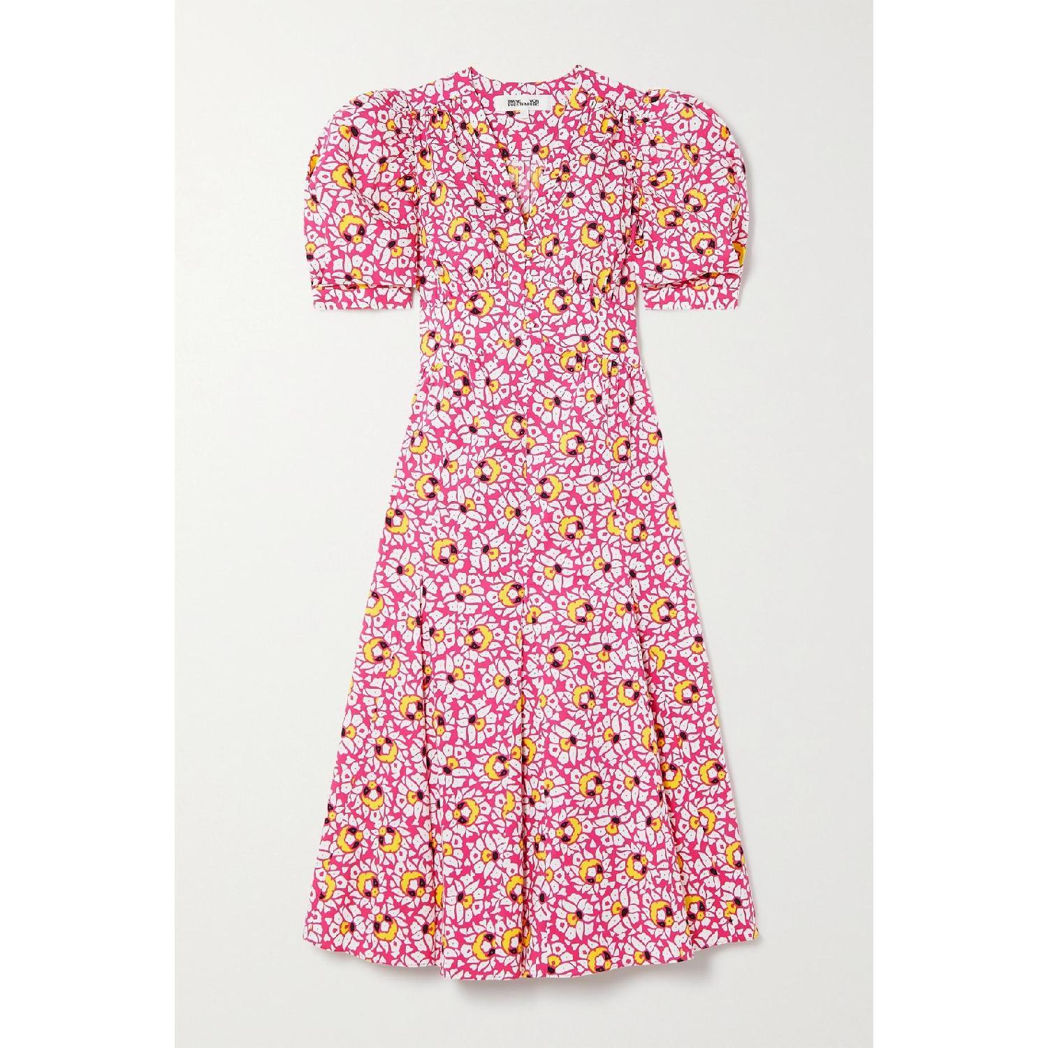 商品Diane von Furstenberg|包邮包税【预售7天发货】 DIANE VON FURSTENBERG 23秋冬 女士 连衣裙 Melissa 印花弹力棉质府绸中长连衣裙 1647597303930872 DVFDS1R011PSSPK ,价格¥5602,第1张图片