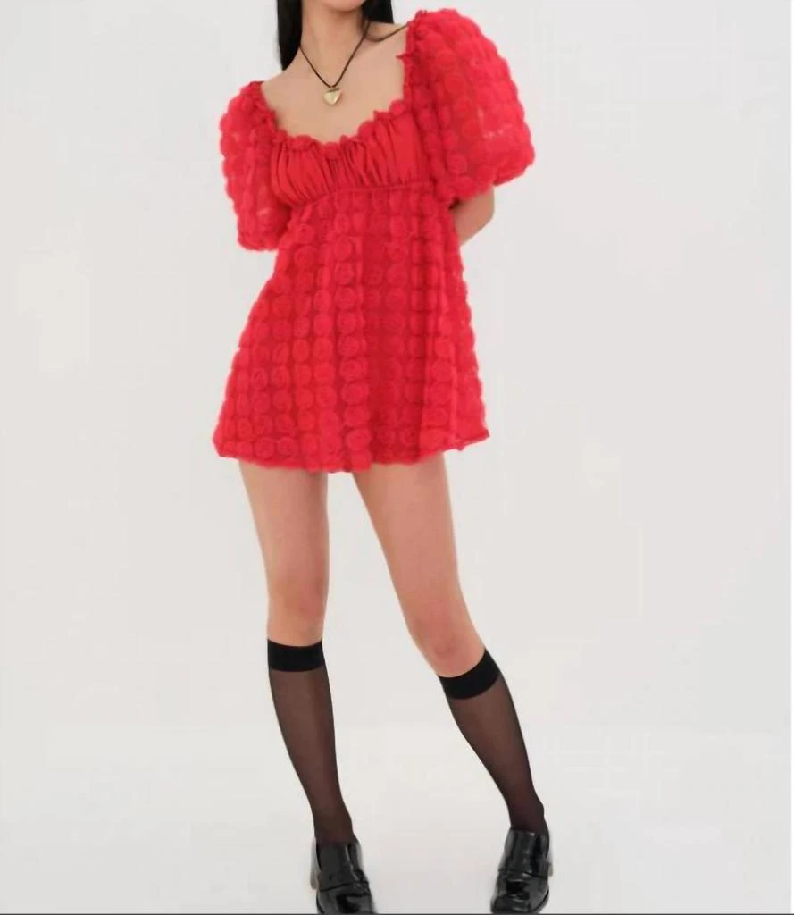 商品For Love & Lemons|Hannah Mini Dress In Red Floral,价格¥1215,第1张图片