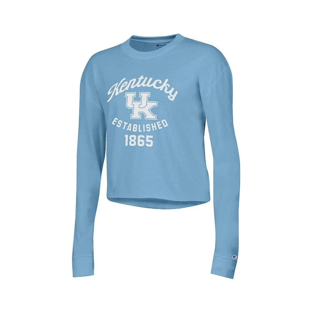 商品CHAMPION|Women's Blue Kentucky Wildcats Boyfriend Cropped Long Sleeve T-shirt,价格¥262,第2张图片详细描述