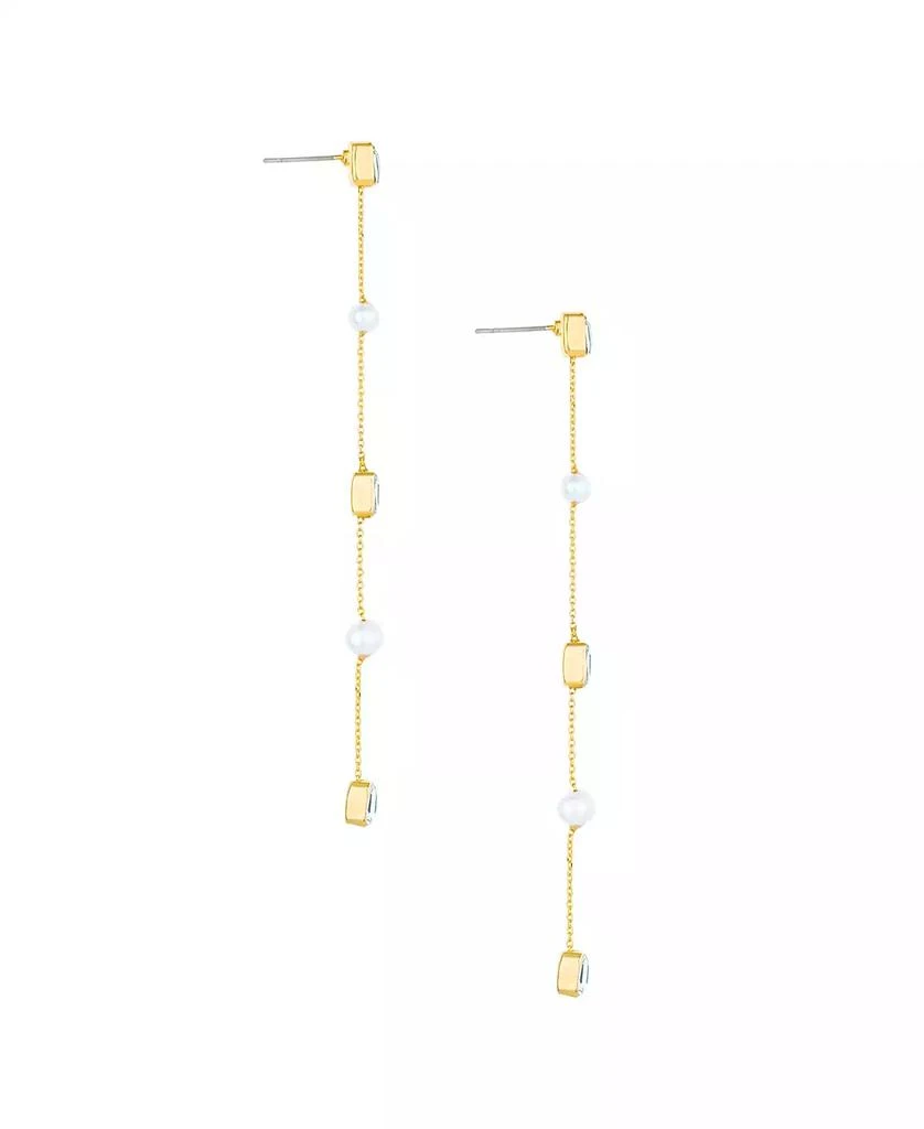 商品Ettika Jewelry|Freshwater Pearl and Glass Linear Drop Earrings,价格¥335,第2张图片详细描述