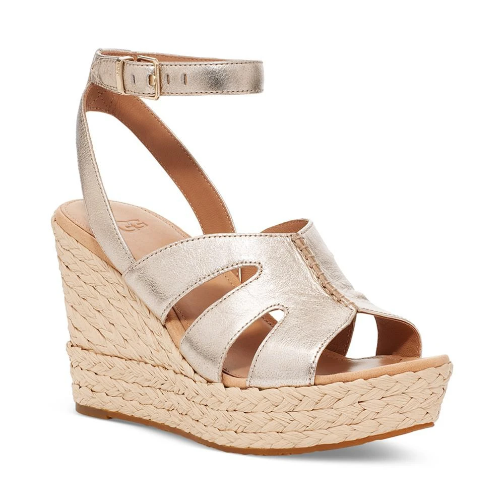 商品UGG|Women's Careena Ankle-Strap Espadrille Platform Wedge Sandals,价格¥672,第1张图片