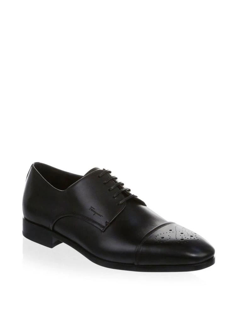 商品Salvatore Ferragamo|Cairo Medallion Leather Captoe Shoes,价格¥4459,第1张图片