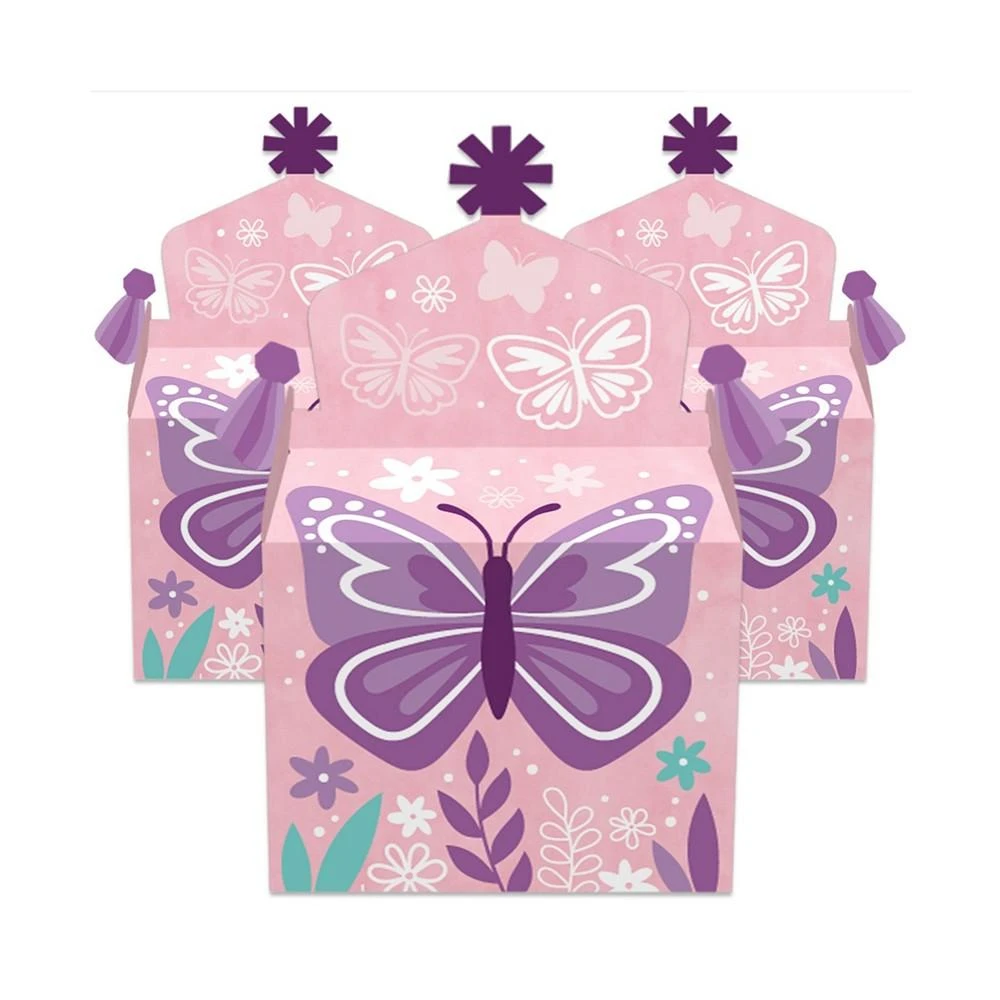 商品Big Dot of Happiness|Beautiful Butterfly - Treat Box Party Favors - Floral Baby Shower or Birthday Party Goodie Gable Boxes - Set of 12,价格¥142,第2张图片详细描述