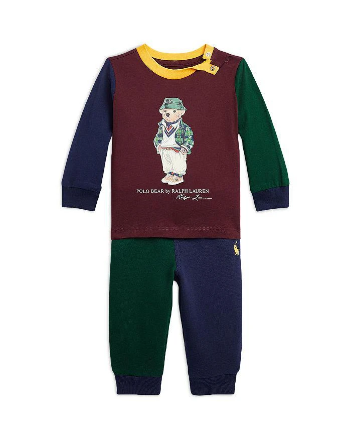 商品Ralph Lauren|Boys' Long Sleeve Tee & Fleece Jogger Pants Set - Baby,价格¥424,第1张图片详细描述