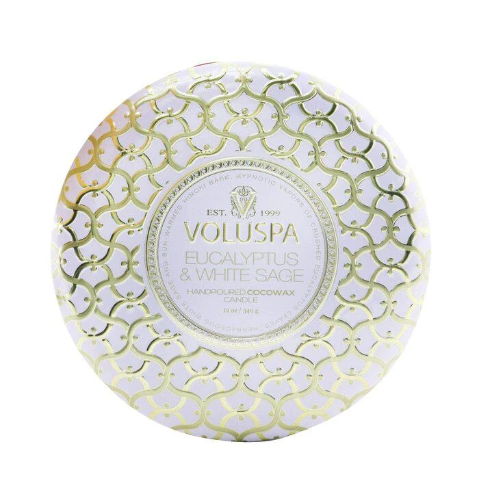 商品Voluspa|Voluspa 三烛芯装饰罐香薰蜡烛 - 桉树与白鼠尾草 340g/12oz,价格¥222,第1张图片