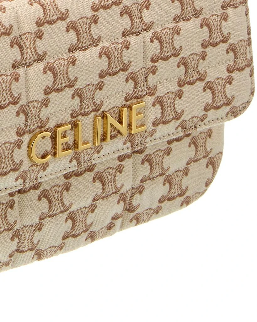 商品Celine|CELINE Monochrome Quilted Triomphe Canvas Shoulder Bag,价格¥15891,第3张图片详细描述