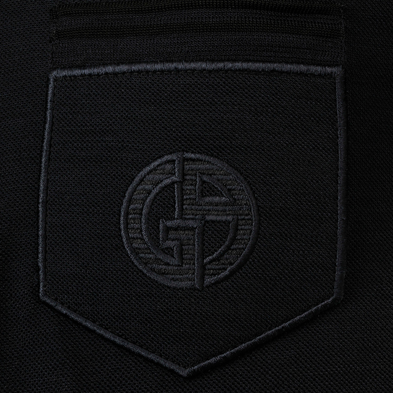 Giorgio Armani 乔治·阿玛尼 新款男士商务休闲深蓝色纯羊毛短袖POLO衫 3YSF56-JSFZ-0920商品第2张图片规格展示