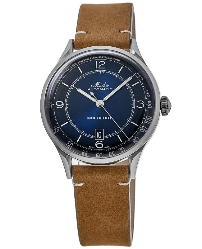 商品MIDO|Mido Multifort Patrimony Blue Dial Leather Strap Men's Watch M040.407.16.040.00,价格¥4794,第1张图片