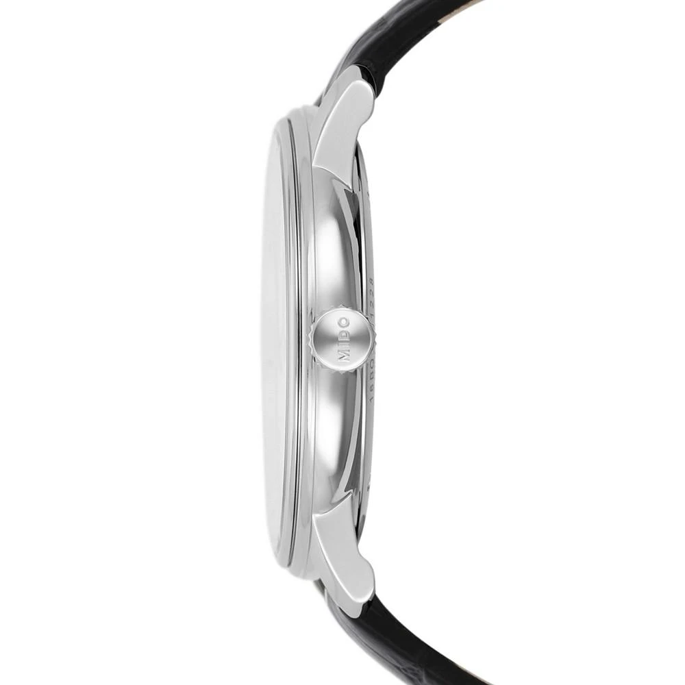 商品MIDO|Men's Swiss Automatic Baroncelli III Heritage Black Leather Strap Watch 39mm,价格¥7796,第2张图片详细描述