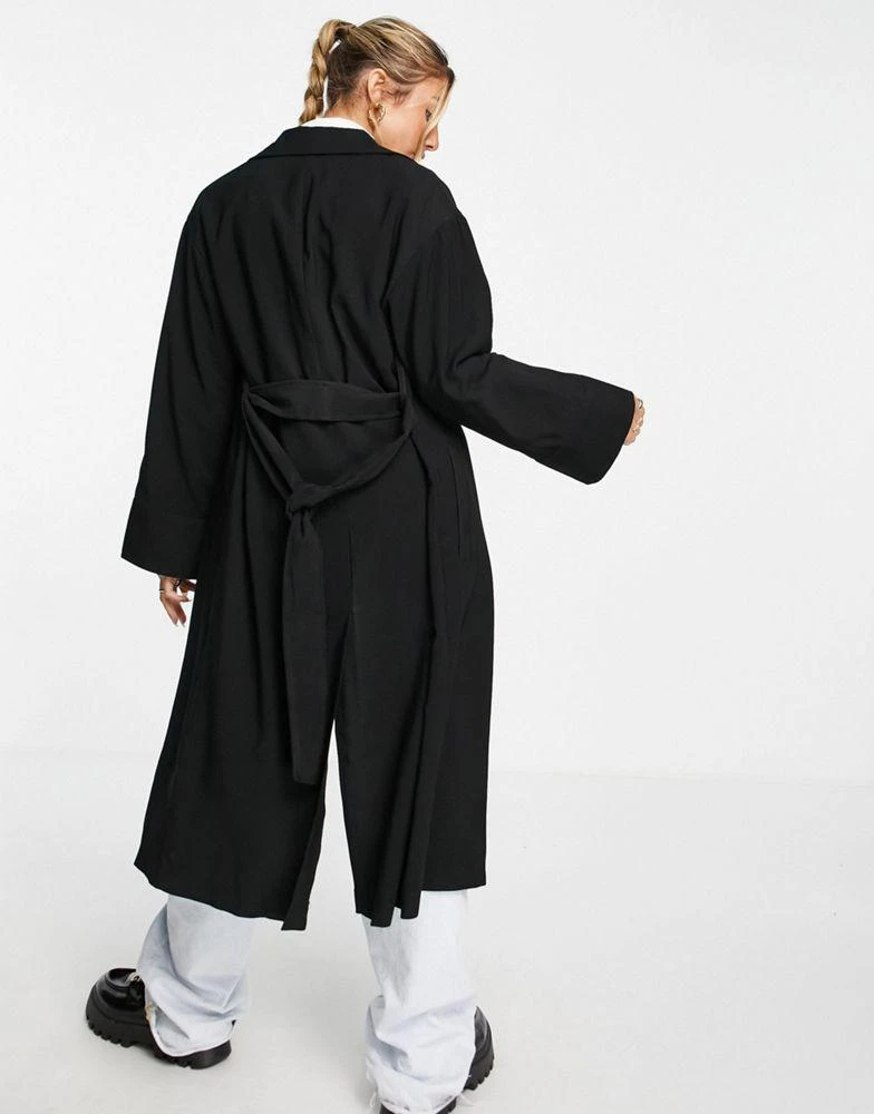 商品Topshop|Topshop duster coat in black,价格¥297,第3张图片详细描述