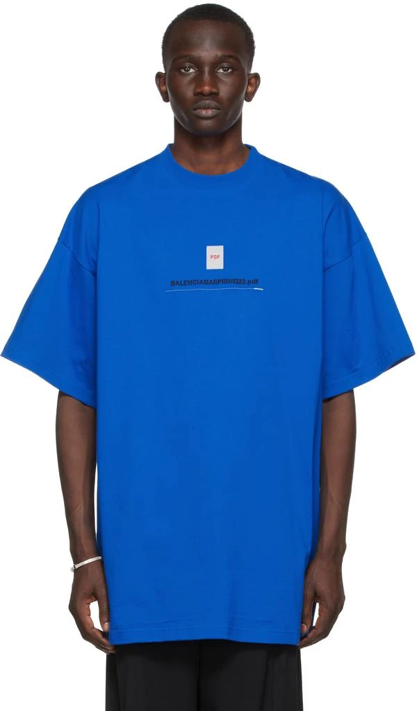 商品Balenciaga|Blue PDF T-Shirt,价格¥4636,第1张图片