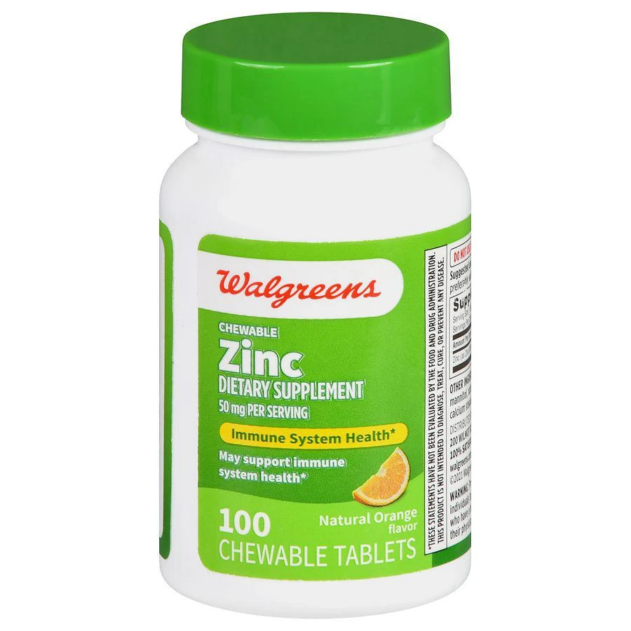 商品Walgreens|Chewable Zinc 50 mg Tablets Natural Orange,价格¥74,第1张图片