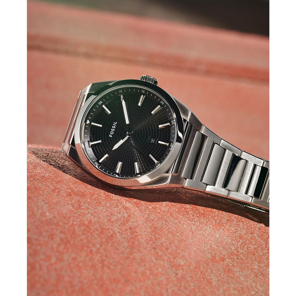 商品Fossil|Men's Everett Silver-Tone Stainless Steel Bracelet Watch 42mm,价格¥1163,第7张图片详细描述