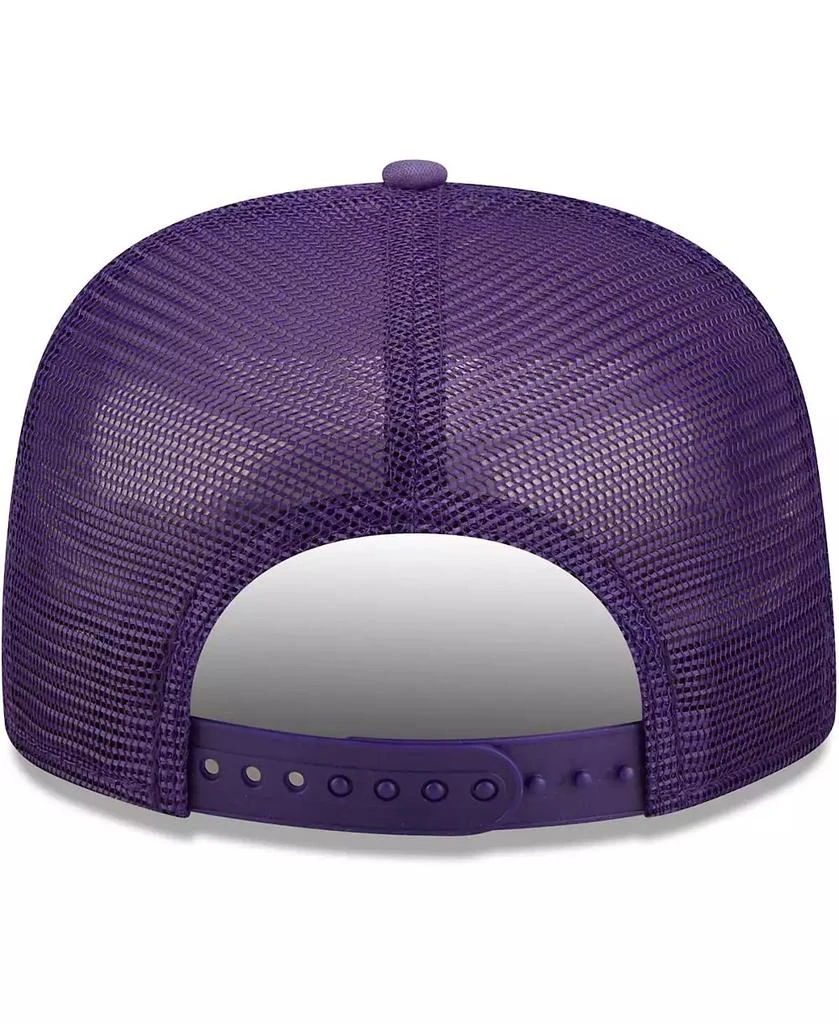 商品New Era|Men's Purple Los Angeles Lakers Logo A-Frame 9Fifty Trucker Snapback Hat,价格¥277,第5张图片详细描述