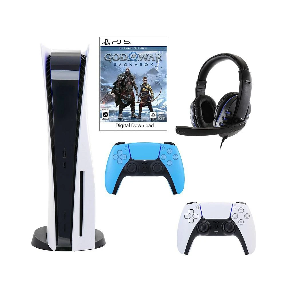 商品Playstation|Sony 5 Core Console with God of War: Ragnarok with Headset and DualSense Controller in Starlight Blue,价格¥5953,第1张图片