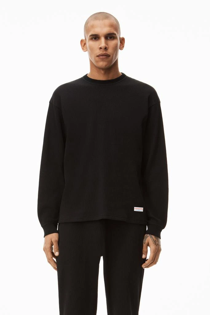 商品Alexander Wang|中性 棉质华夫格保暖长袖上衣,价格¥552,第2张图片详细描述